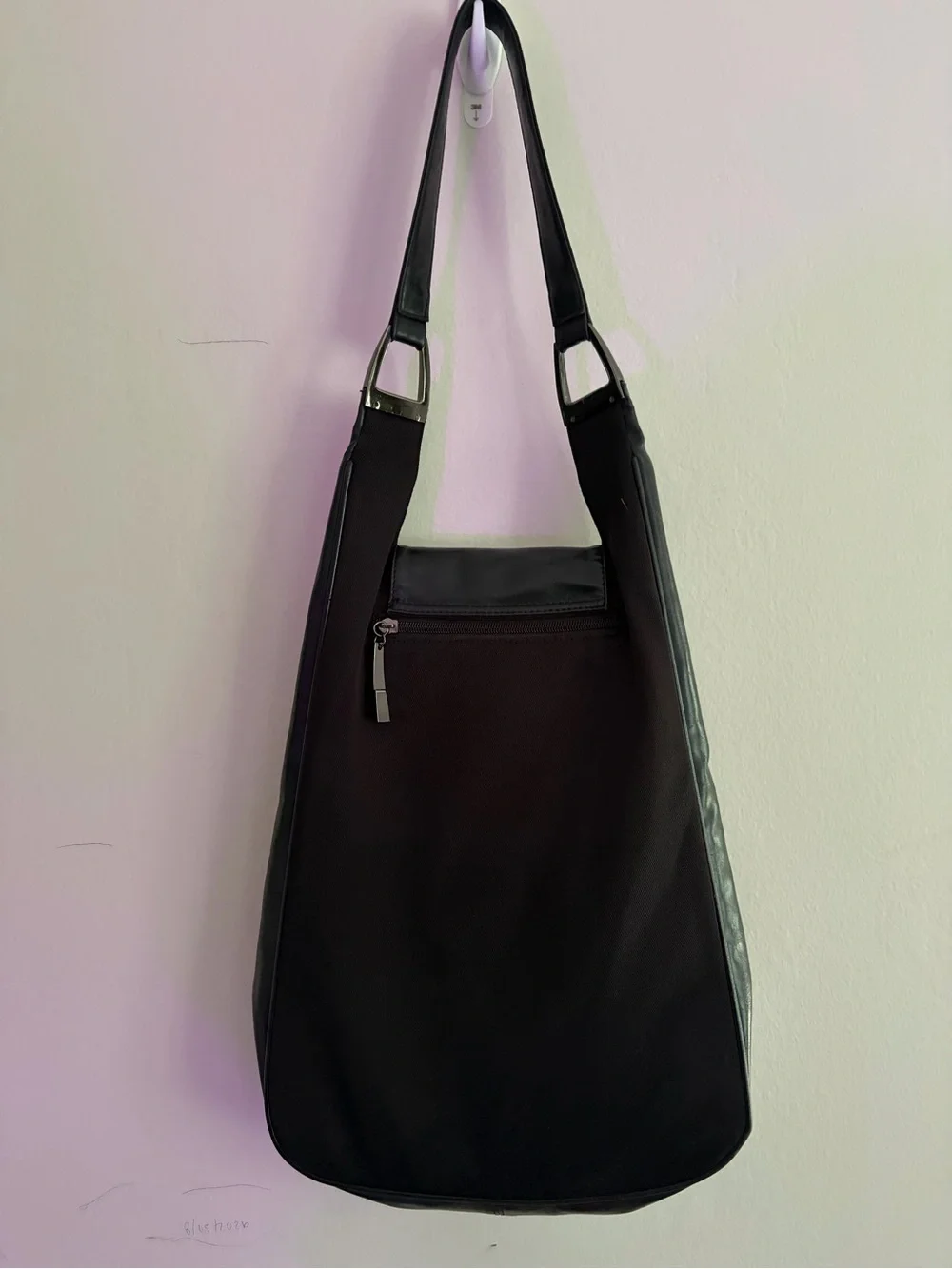 Prada Black Shoulder Bag with Silver Logo Plaque